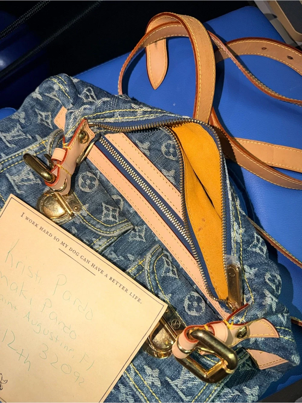 Louis Vuitton Denim Monogram Crossbody original Baggy PM